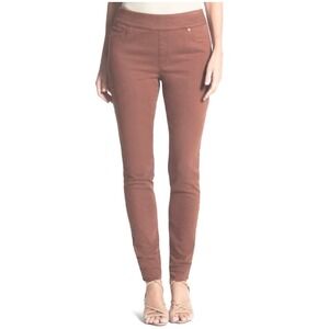 Chico's Womens Jeans Size 1.5 Faded Rust Red Brown Stretch Pull On Skinny Leg 10